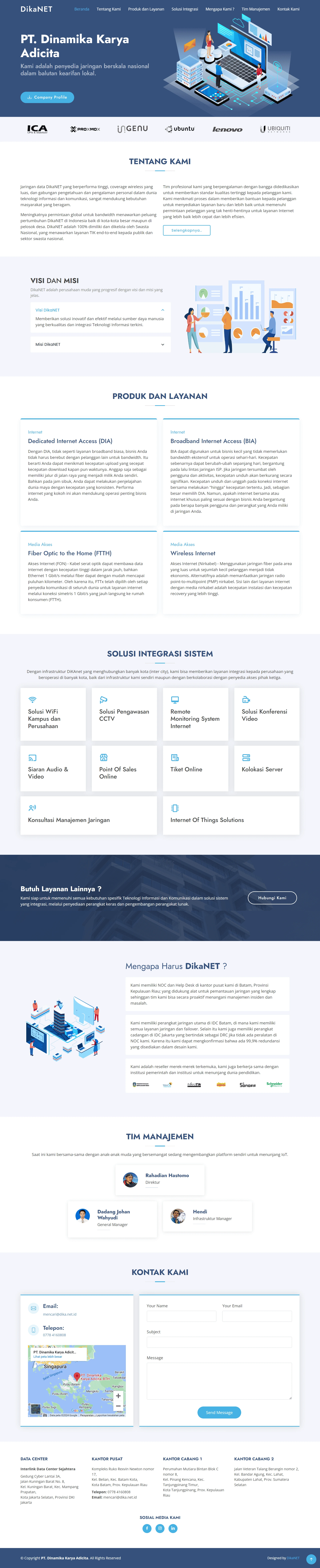 DikaNET Full Landing Page