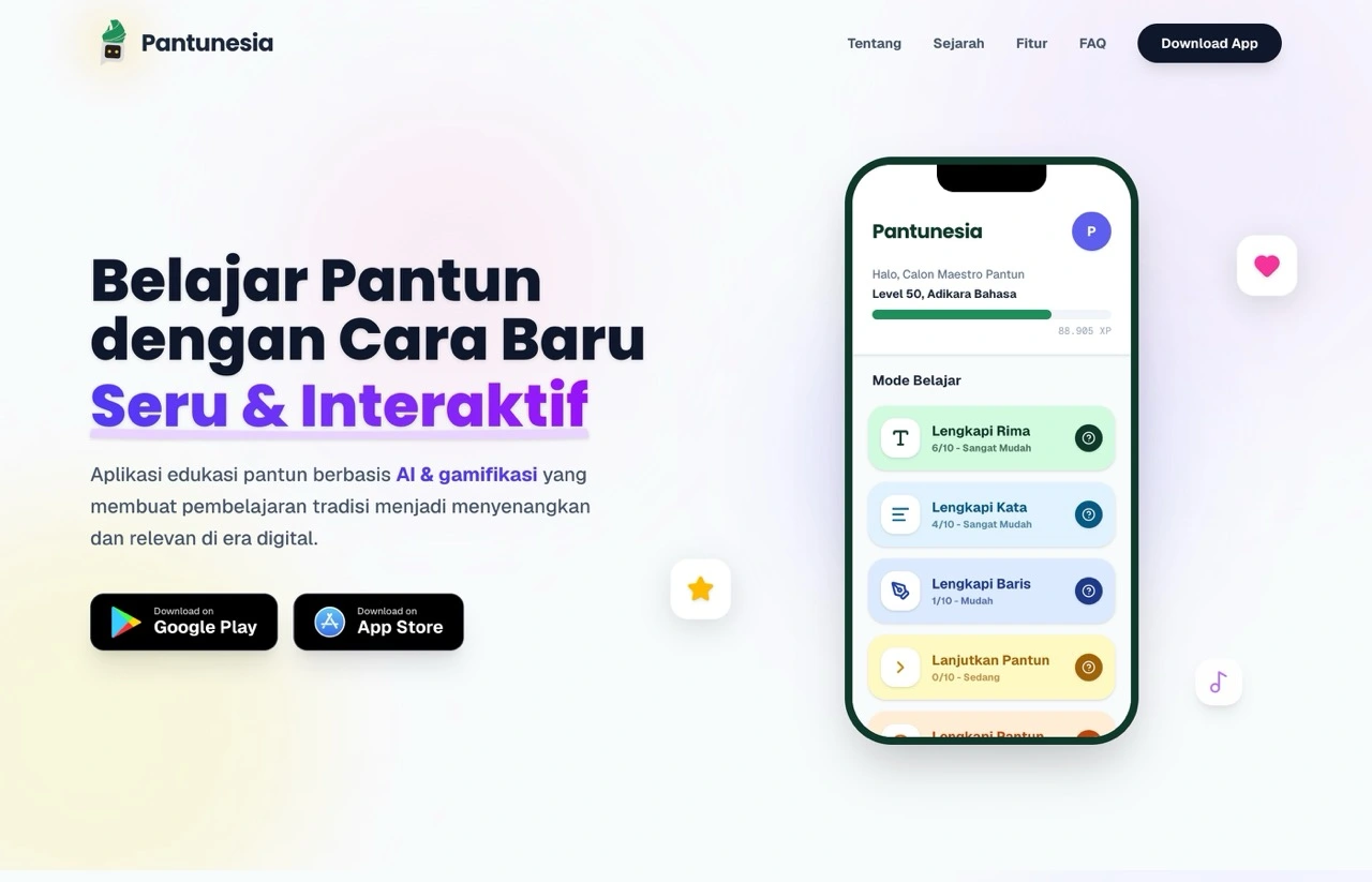 Screenshot pantunesia.id